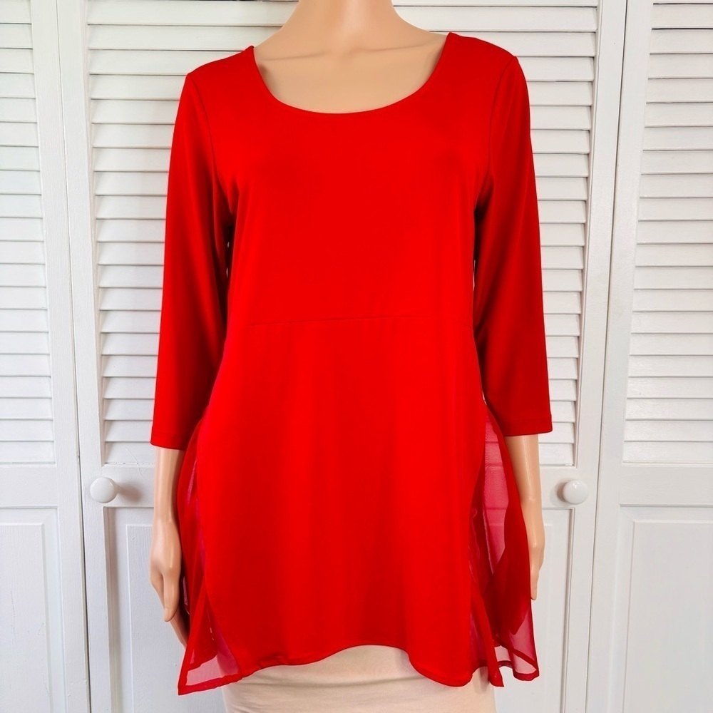 RALPH C. Red Blouse Size Large